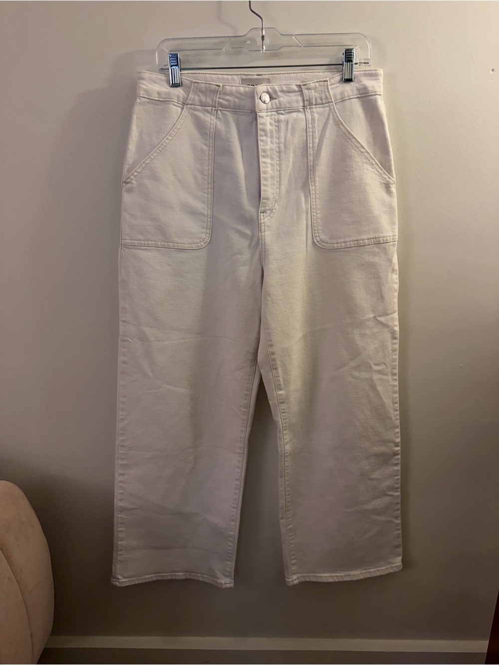 Frame The Wide Leg Modern Pocket Pants in White